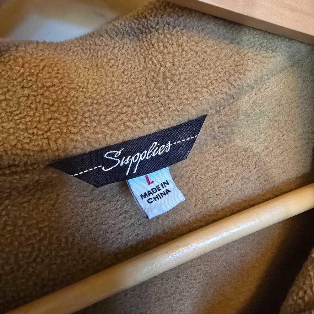 Tan/Camel Fleece "Shacket" sz L - Picture 6 of 8